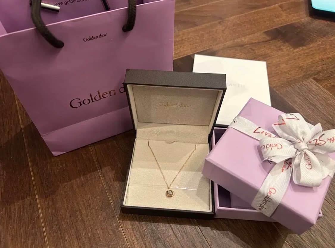 [신품,풀박스] 골든듀 18K 다이아 해피러브3(1C) 목걸이 새상품 상품이미지1