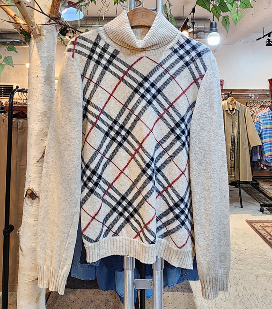 BURBERRY 버버리 런던 블루라벨 노바 체크 터틀넥
 울 니트 상품이미지1