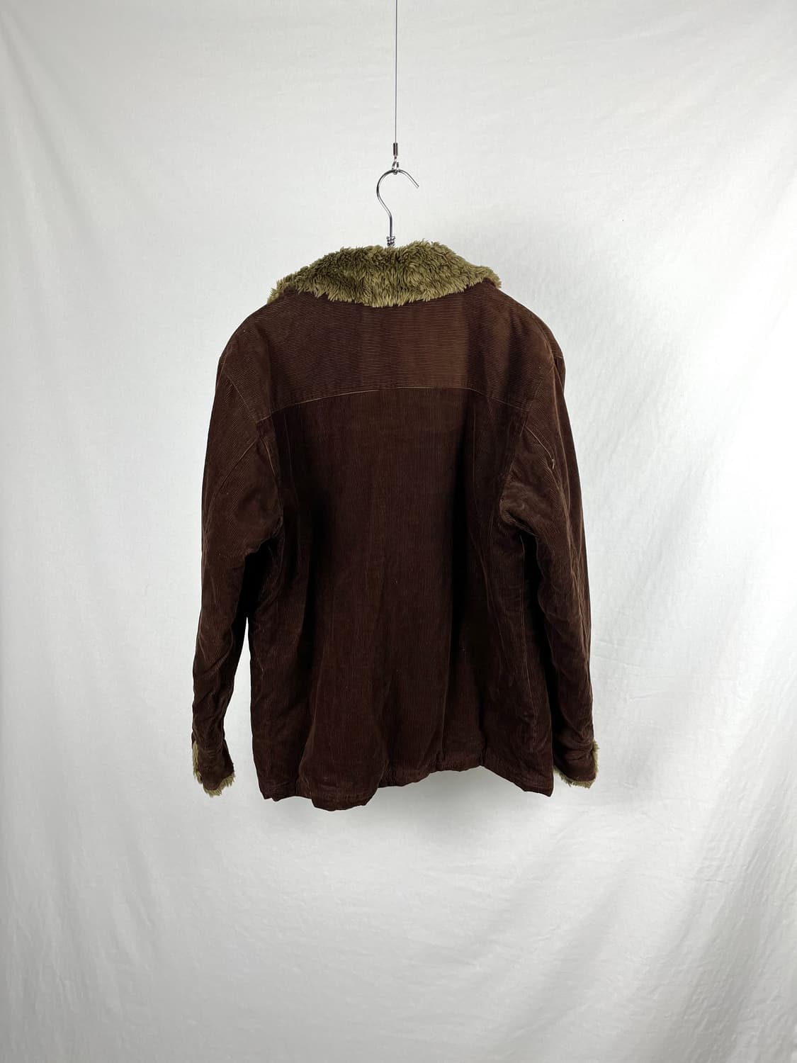 Vintage 브라운 컬러 골덴 카라 퍼 자켓 상품이미지4