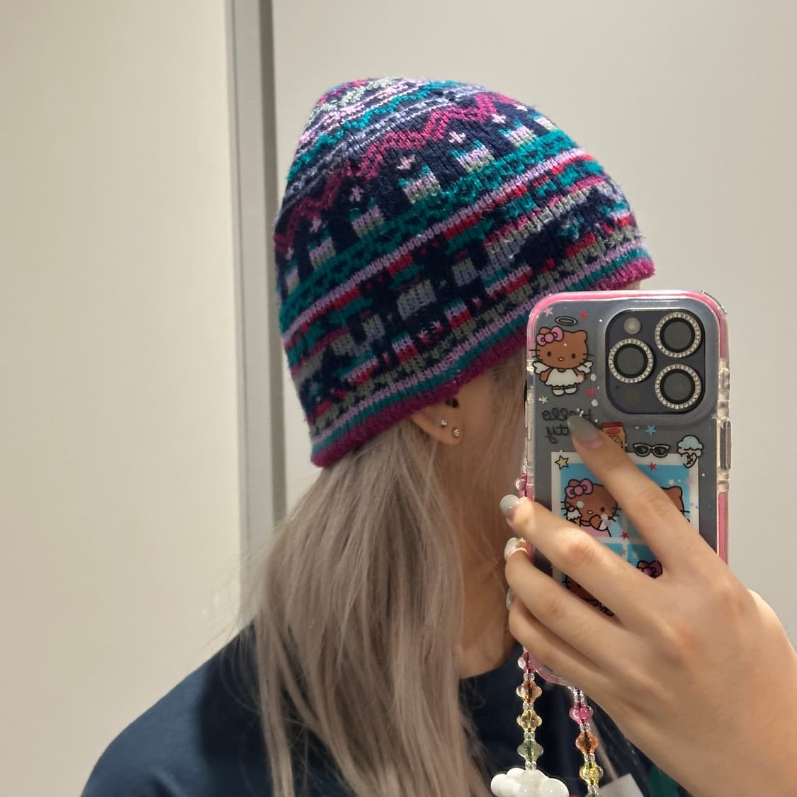 빈티지 패턴 비니 상품이미지2