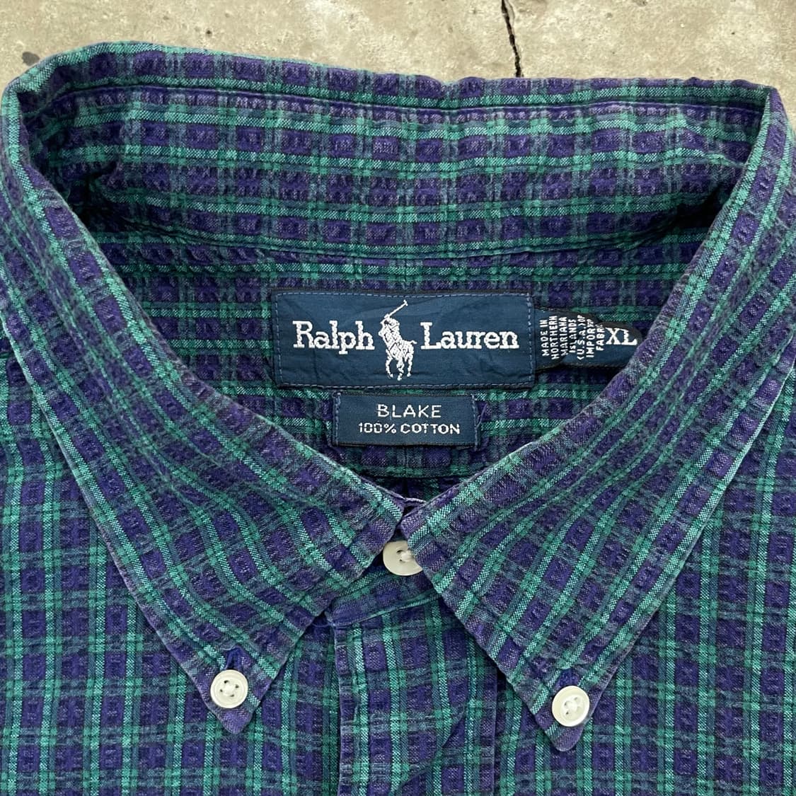 90's 폴로 시어서커 1/2 셔츠 XL 상품이미지6