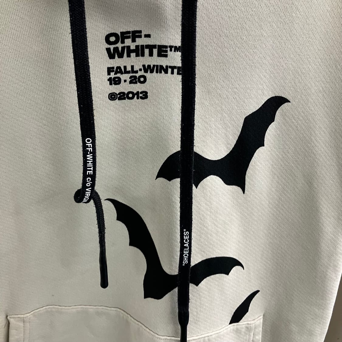 19FW 오프화이트 디아그 박쥐 프린팅 후드티 XL 상품이미지4