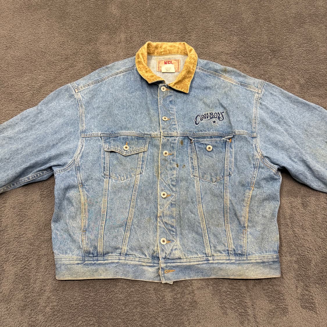 [ 정품/XL ] NFL 90s 빈티지 댈러스 카우보이 데님 청자켓 상품이미지3