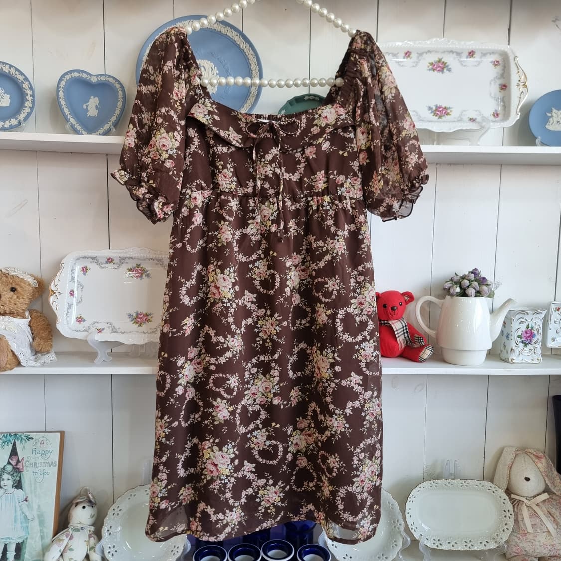 Liz Lisa 리즈리사 초코 플로럴 셔링 원피스 상품이미지4