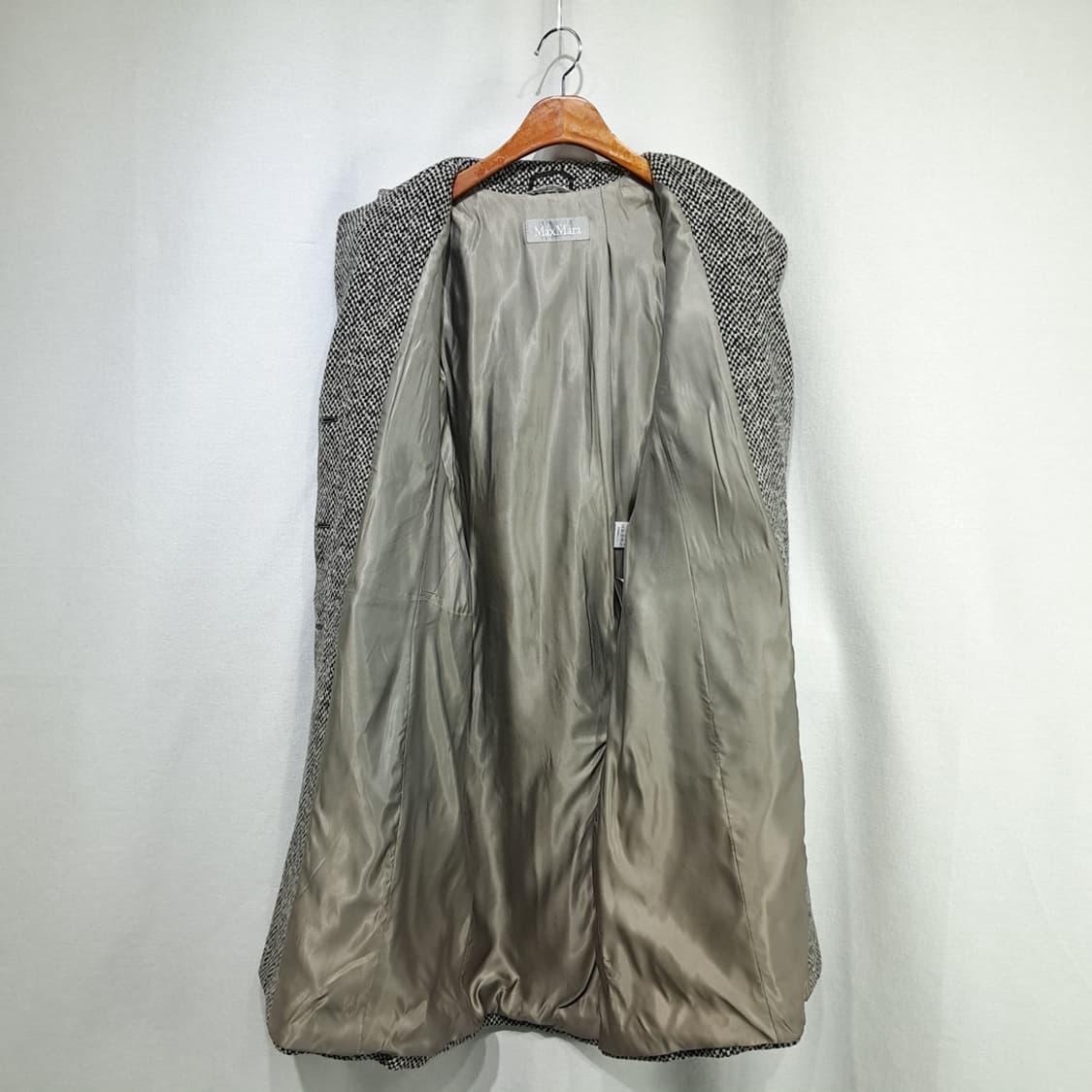 CN858W M 막스마라 버진울 모노 체크 롱 코트 상품이미지6