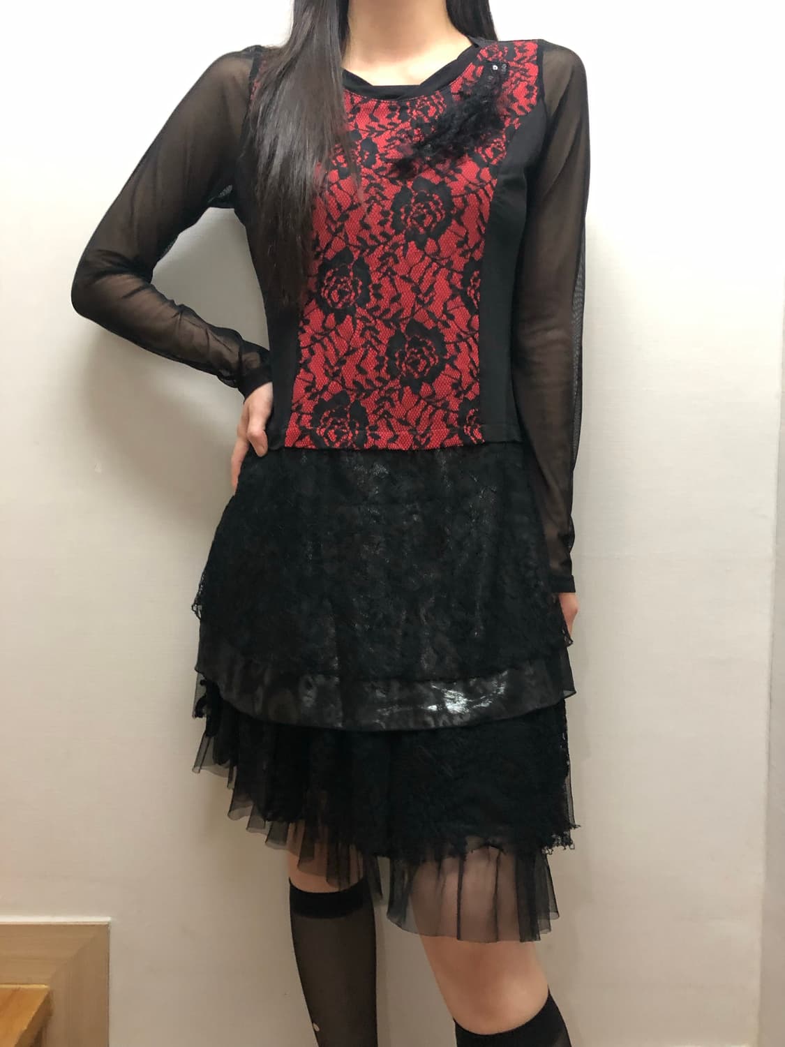 빈티지 블랙 시스루 탑 상품이미지8