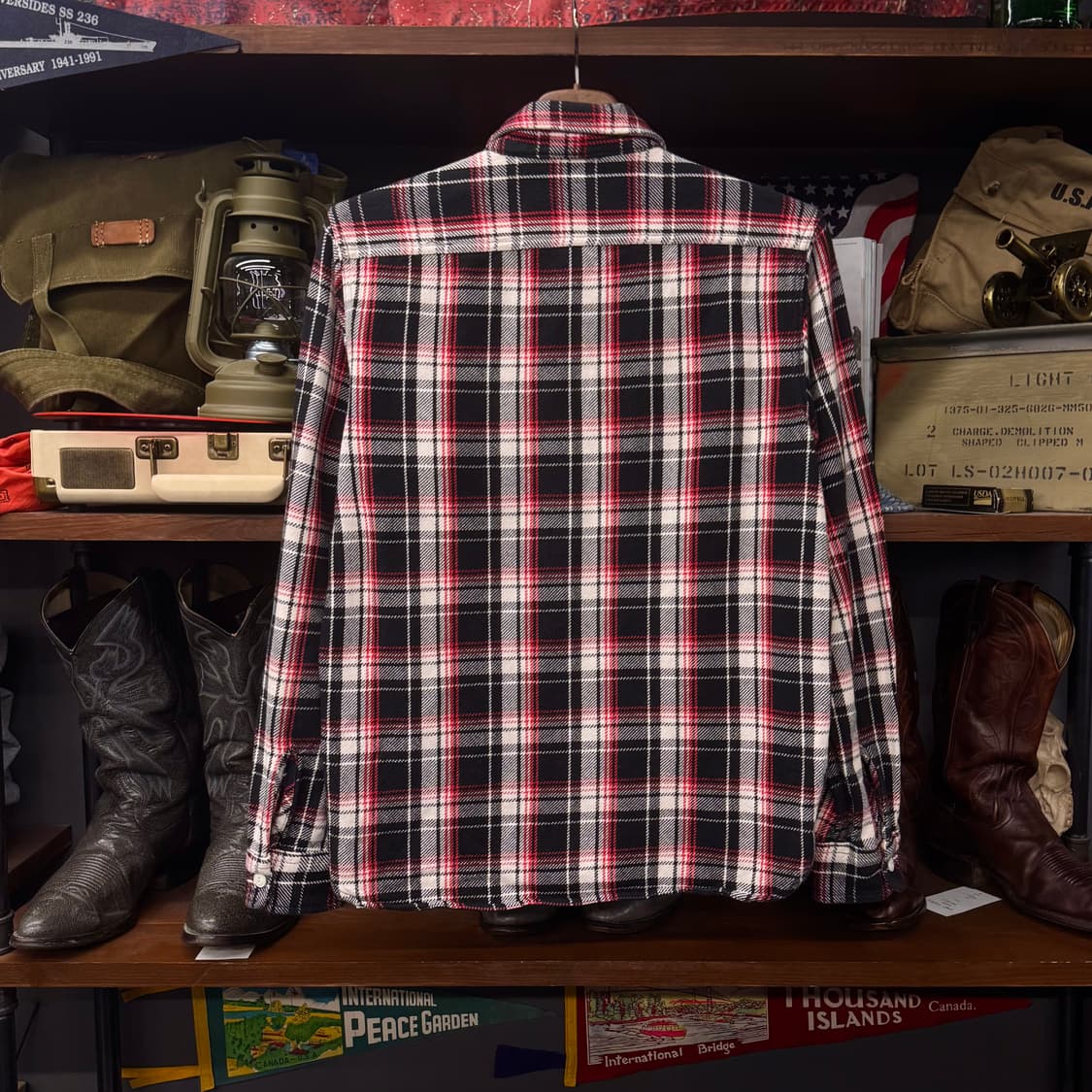 90s LEE 리 헤비 코튼 플란넬 체크 워크 셔츠 상품이미지2