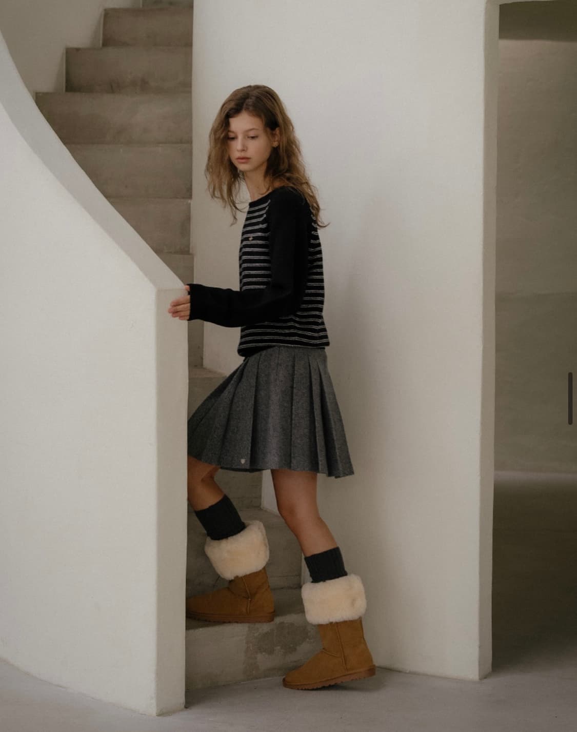 (새상품) 틸아이다이 램스울 스트라이프니트 상품이미지3