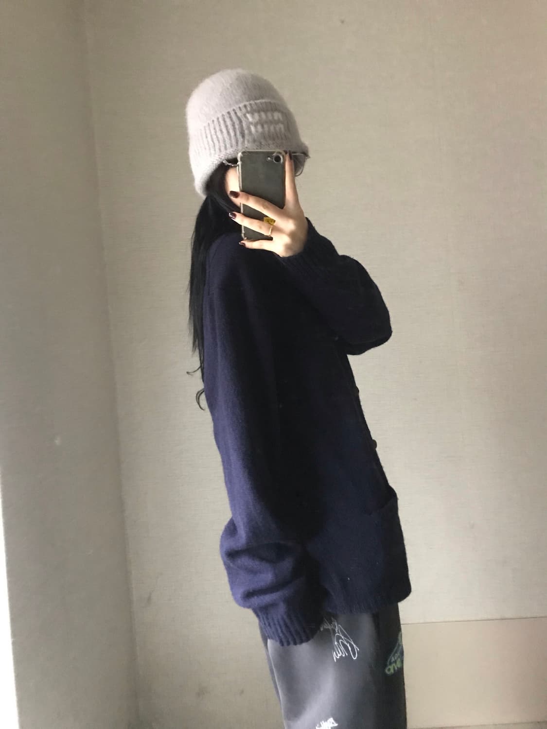 폴로 네이비 오버핏 울가디건 상품이미지4