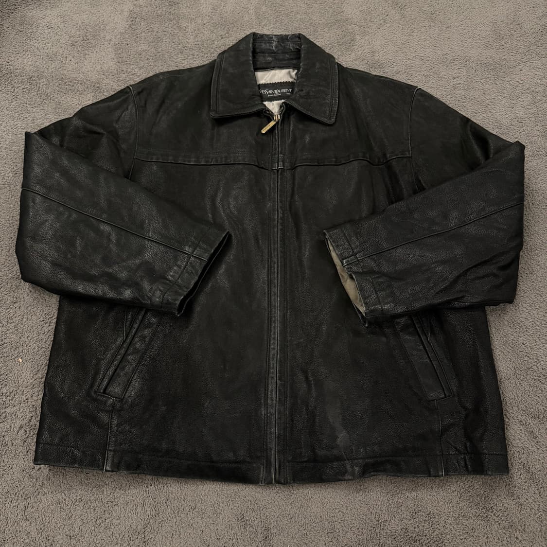 [정품/100] 입생로랑 블랙 양가죽 레더 자켓 상품이미지2