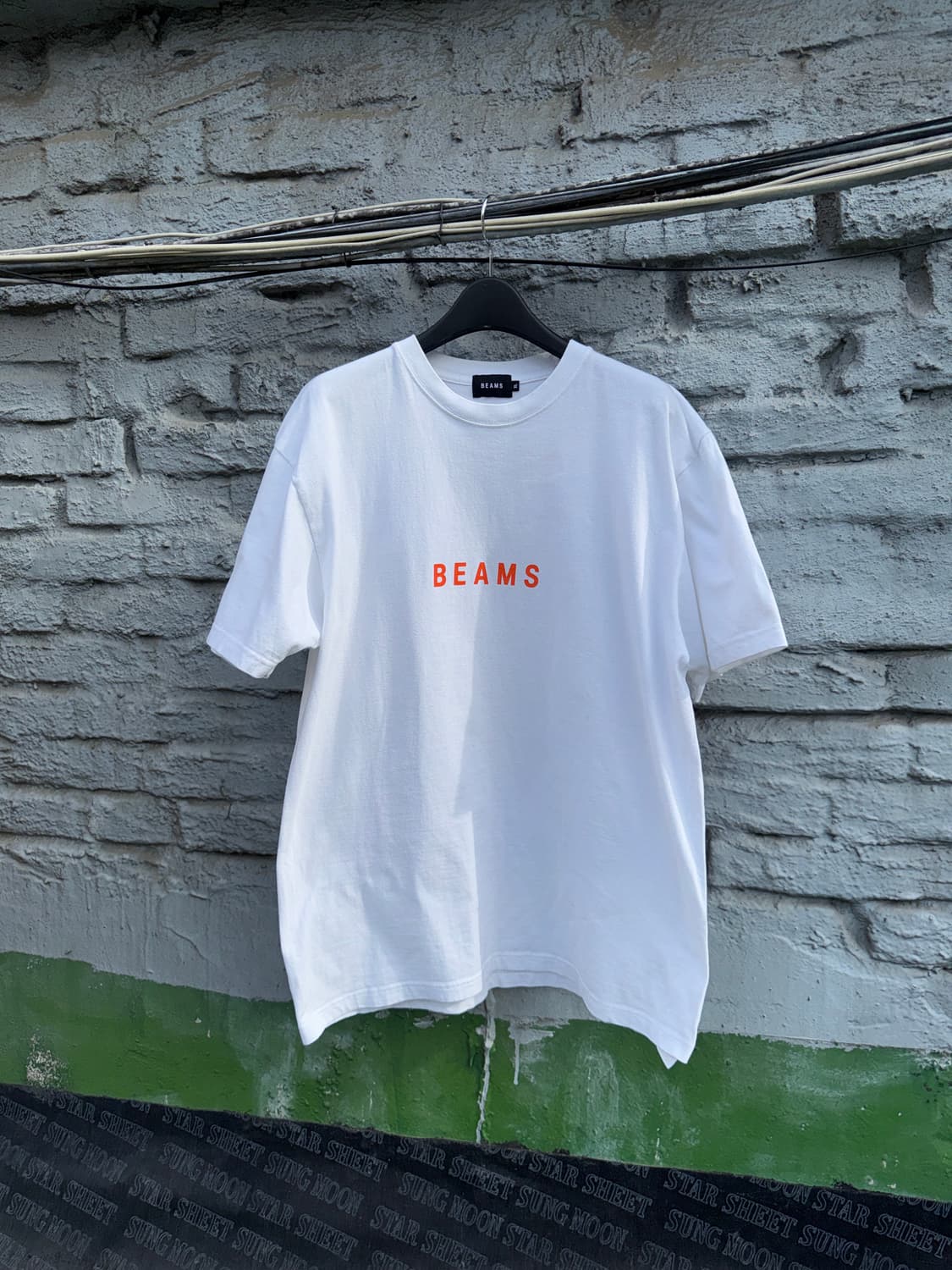 BEAMS 빔즈 오렌지 로고 반팔티셔츠(XL) 상품이미지1