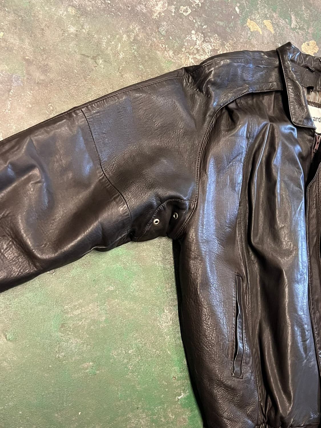 90's [XL] Pierre Cardin 천연가죽 빈티지 봄버 자켓 상품이미지4