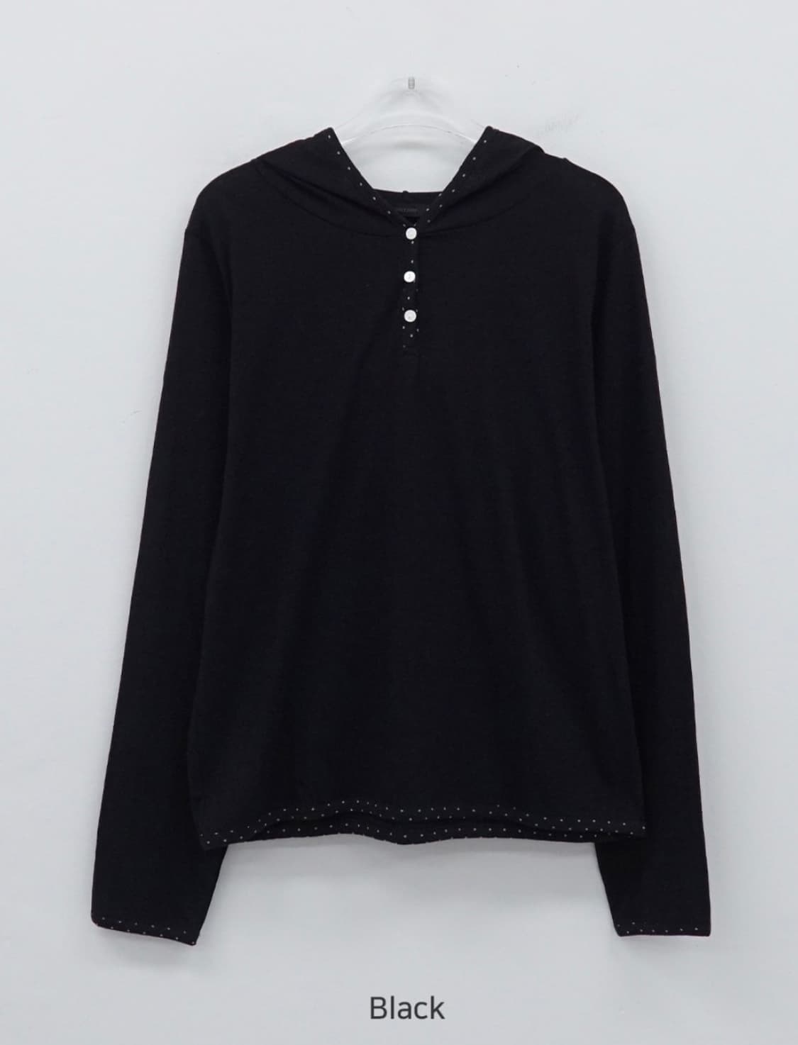 지그재그 데일리쥬 데니슨 도트 레이어드 빈티지 후드 티셔츠 상품이미지4