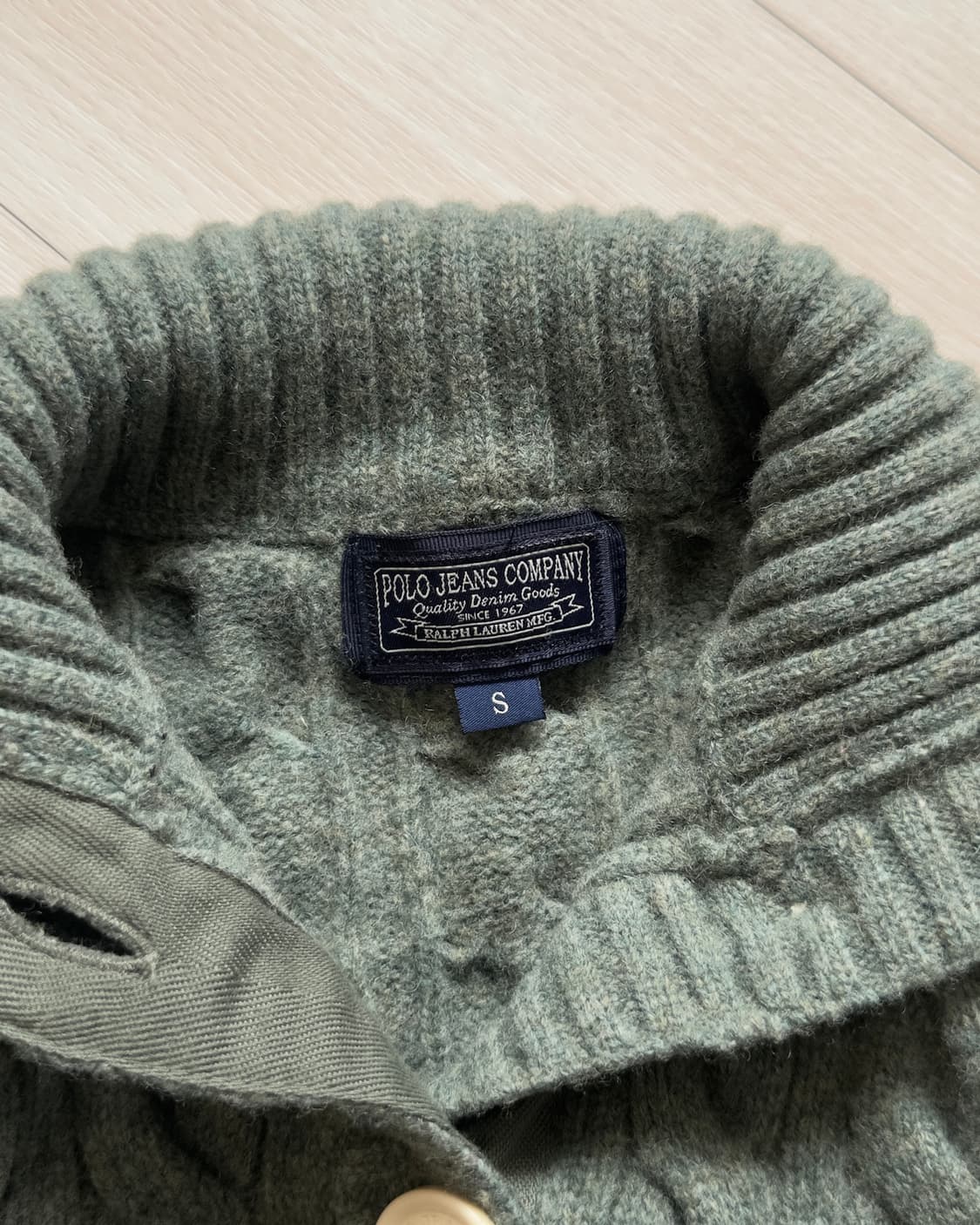 [POLO JEANS] Cable Knit Shawl Collar Car 상품이미지3