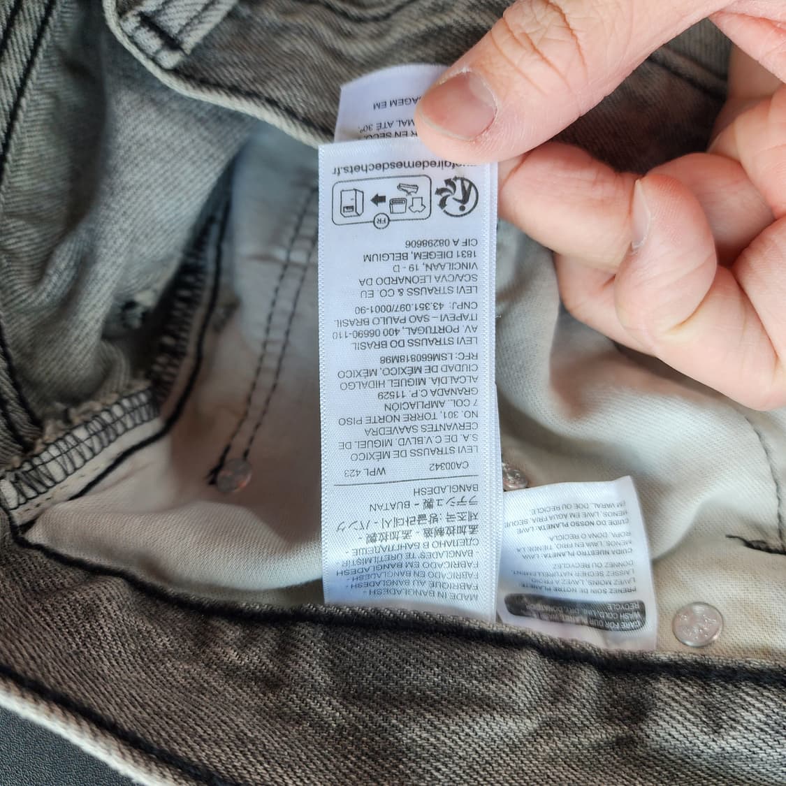 리바이스 그레이 워싱 데님 팬츠 상품이미지5