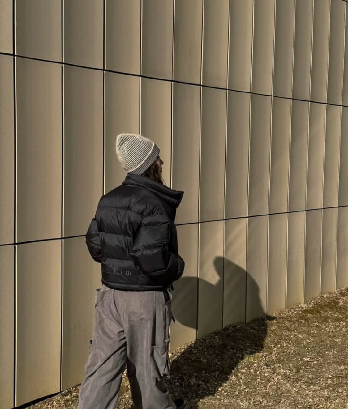 마뗑킴 로고 테이핑 푸퍼 다운 점퍼 네이비 s 상품이미지2