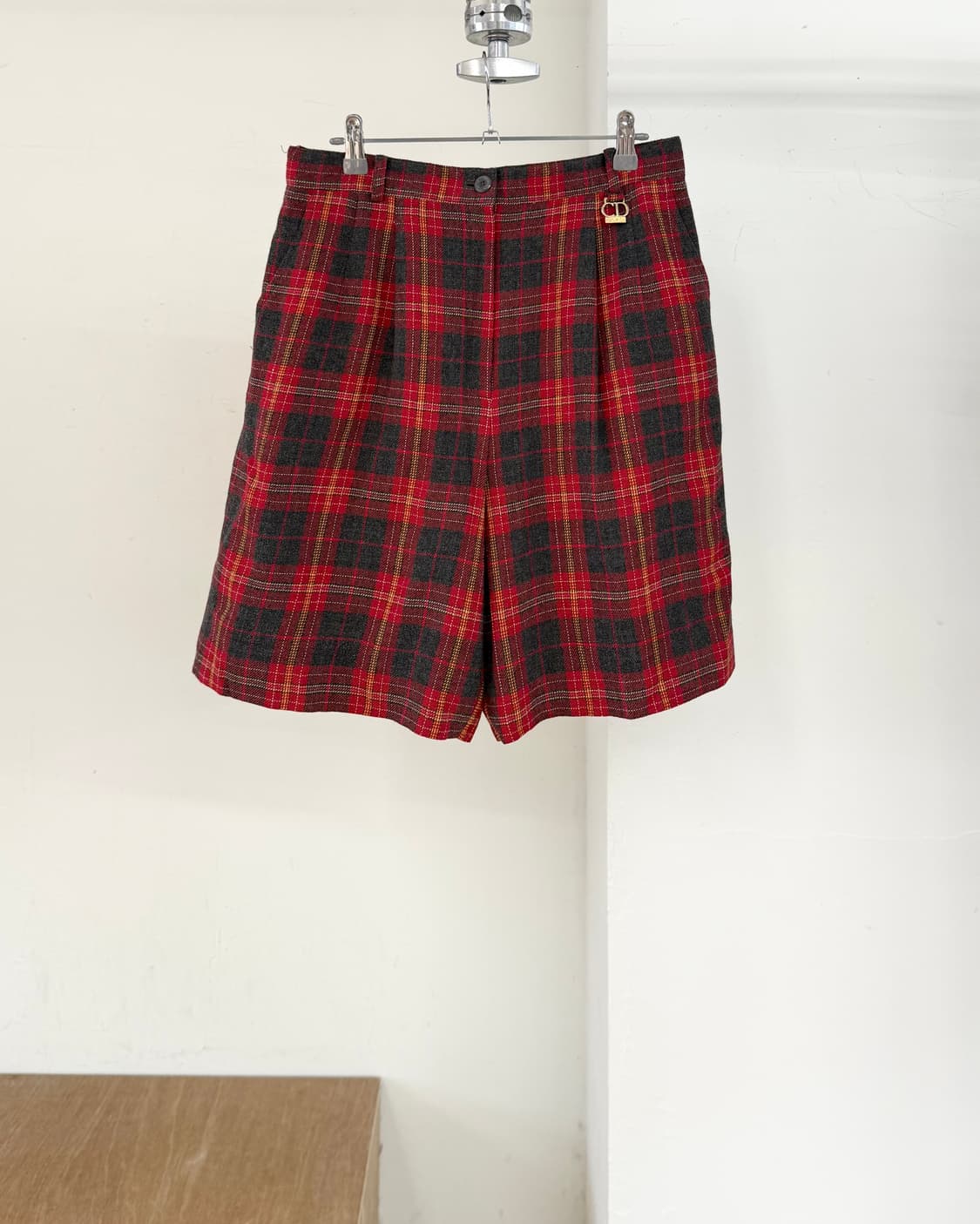 크리스찬 디올 레드 타르탄 플라드 쇼츠 상품이미지1