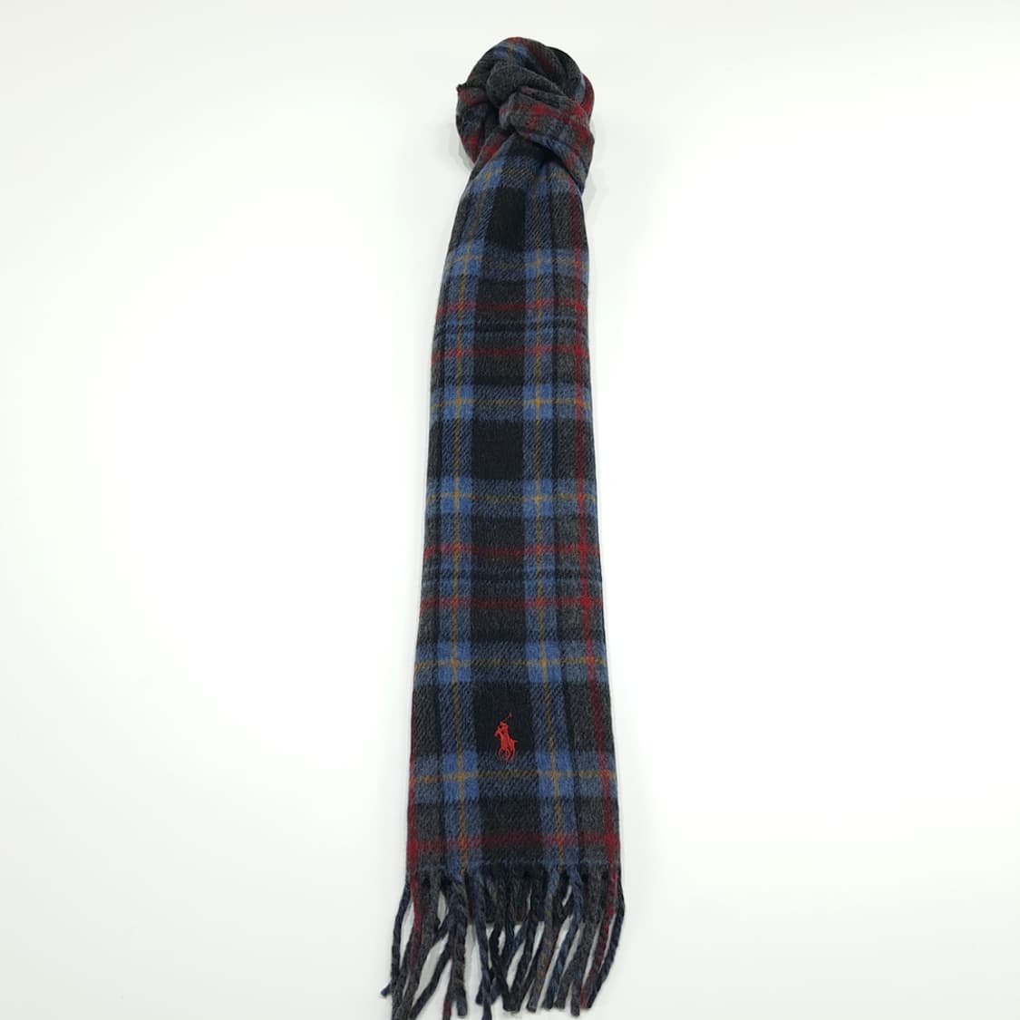 MX258 폴로 랄프로렌 타탄체크 윈도우페인 양면 버진울 목도리 머플러 상품이미지4