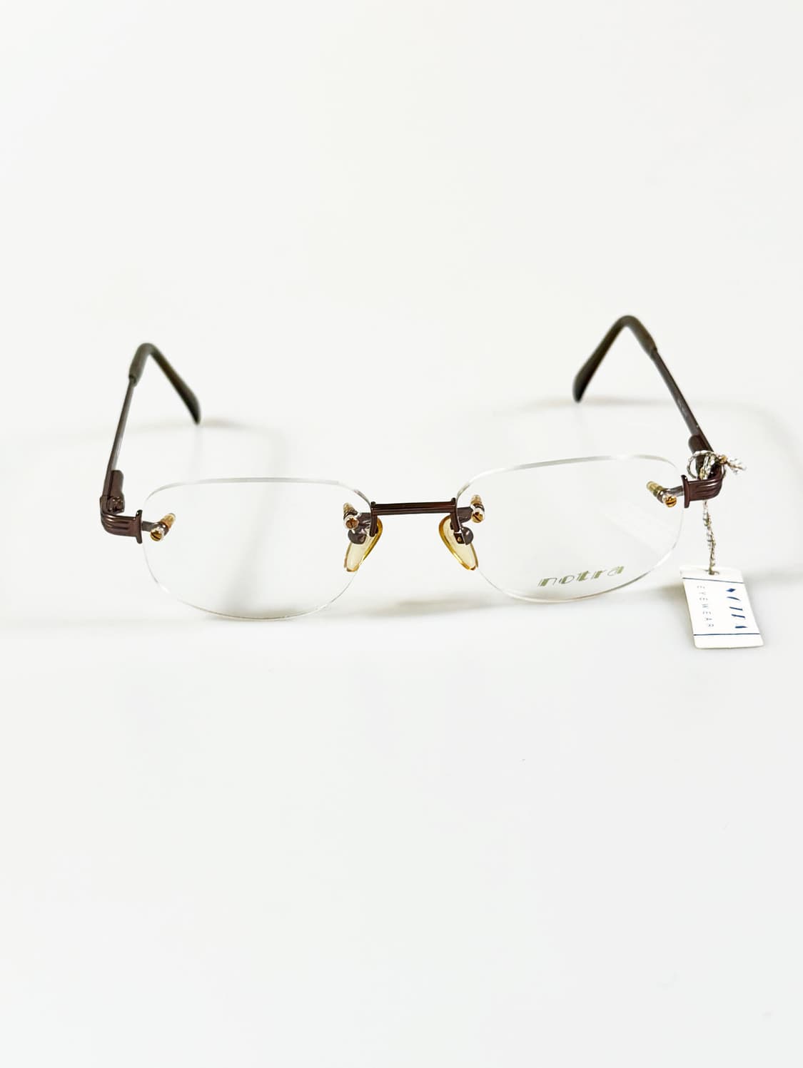 NOTRA 무테 브라운 메탈 스퀘어 빈티지 안경 상품이미지1