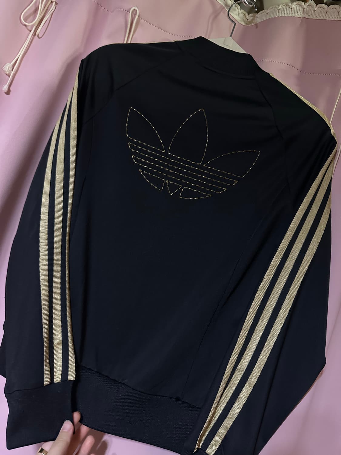 아디다스 져지 아디다스 파이어버드 불꽃져지 아디다스 검골 블랙 골드 집업 상품이미지2