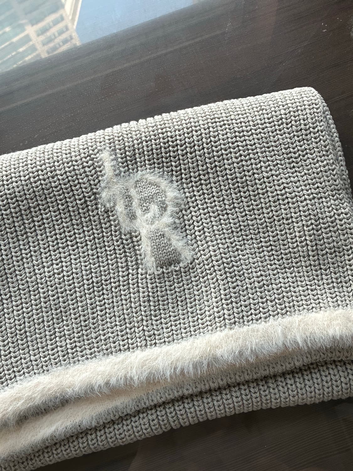 레더리 플러피 스트라이프 니트 머플러 [LIGHT GREY] 상품이미지8