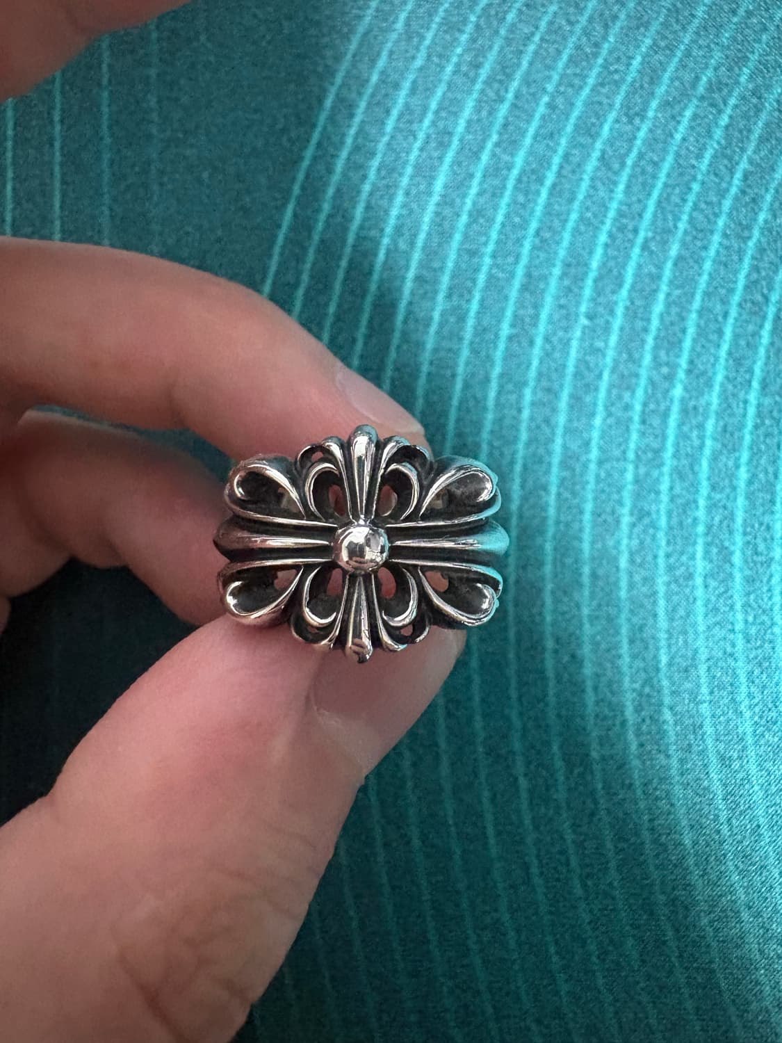 [US5] 크롬하츠 더블 플로럴링 더블 플로랄링 실버 반지 상품이미지1