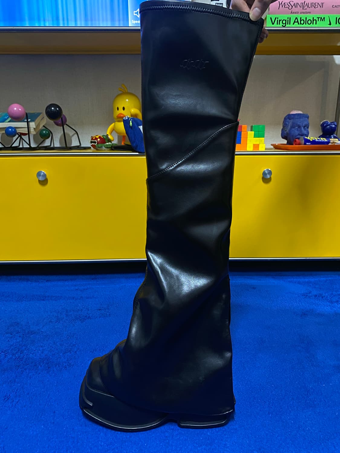 DaphneLab 블랙 레더 롱부츠 상품이미지7