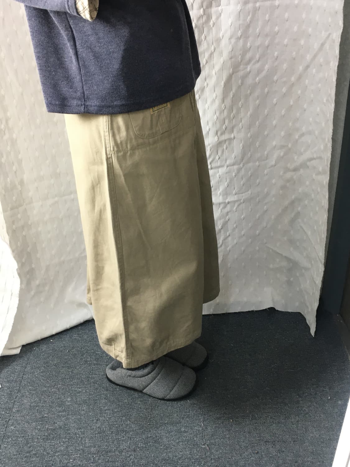 베이지 코튼 롱 스커트 상품이미지5
