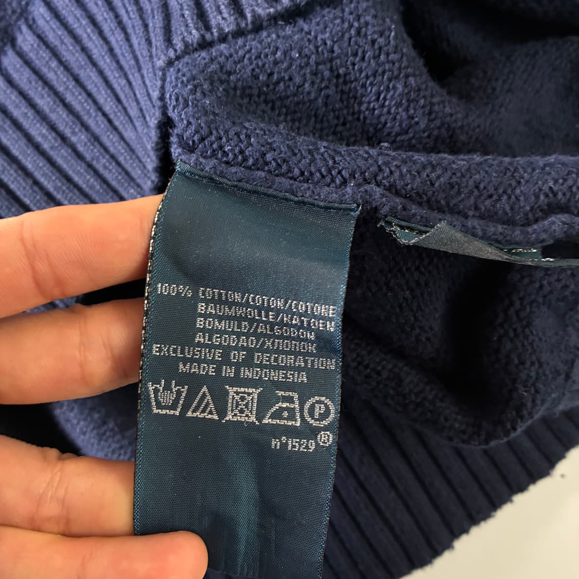 Polo  폴로 랄프로렌 90,s 자수 코튼 네이비 라운드 니트  상품이미지5