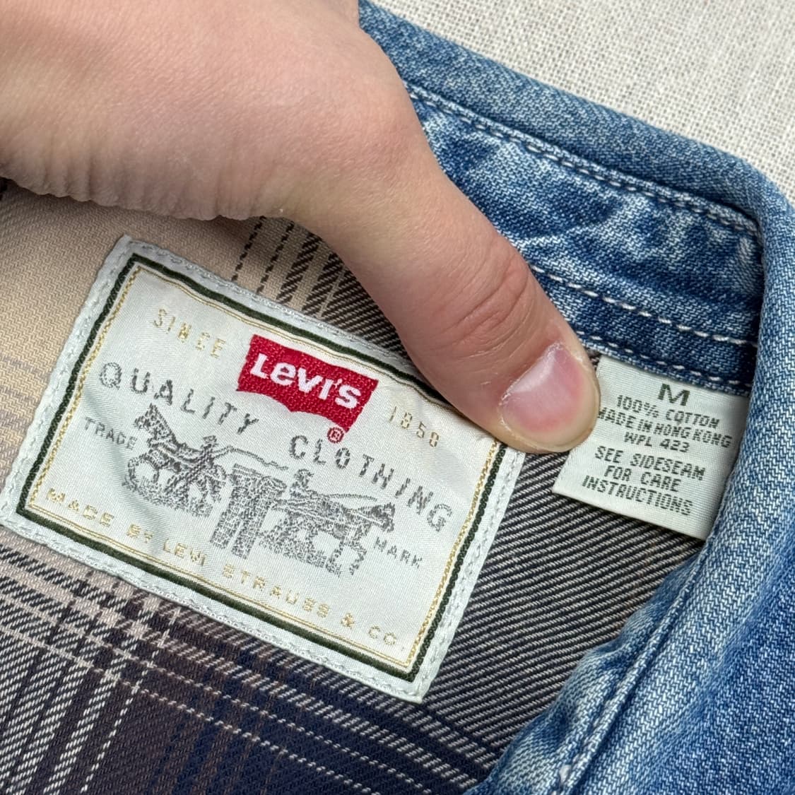 리바이스 90s 빈티지 네이비탭 셔츠 자켓 M(105) 상품이미지7