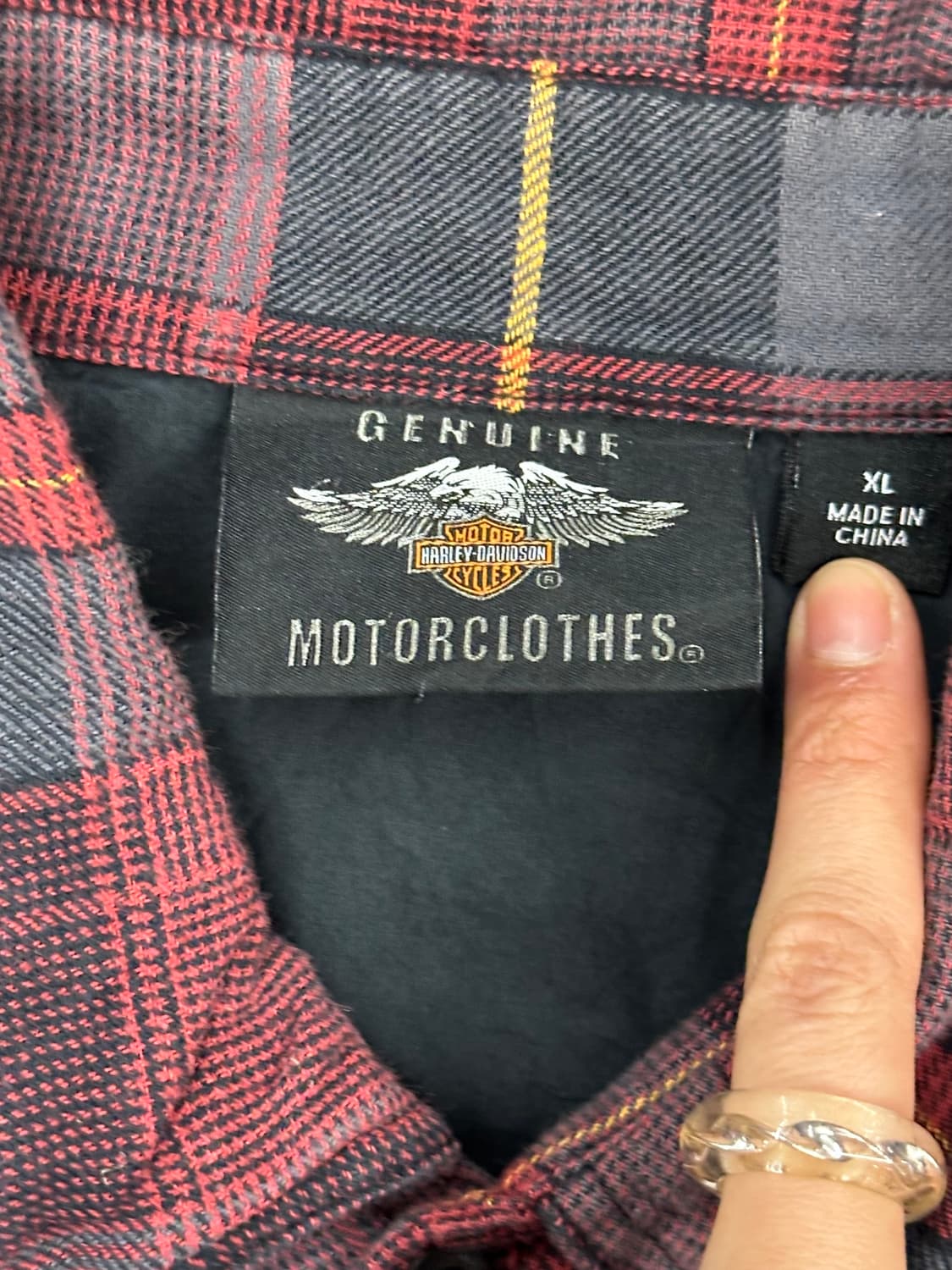 XL)할리데이비슨 vintage 레드 타탄체크 긴팔셔츠 상품이미지3