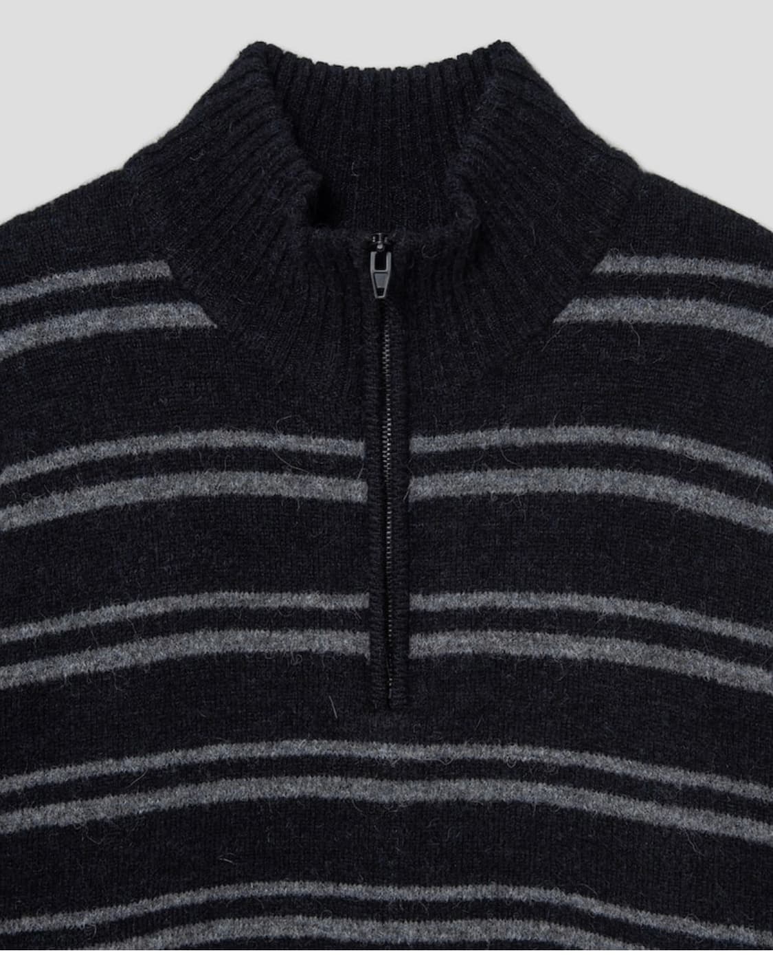 준지 스트라이프 니트 반집업 S 상품이미지5