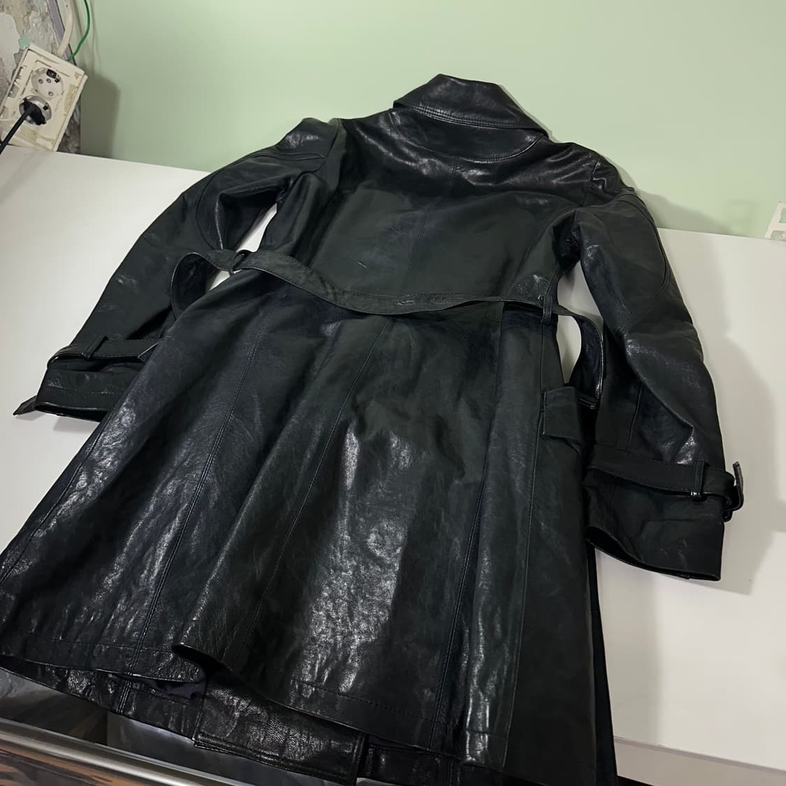 우먼S 44 ROBO X VASSILLY 먹색 양가죽 로브코트 상품이미지6