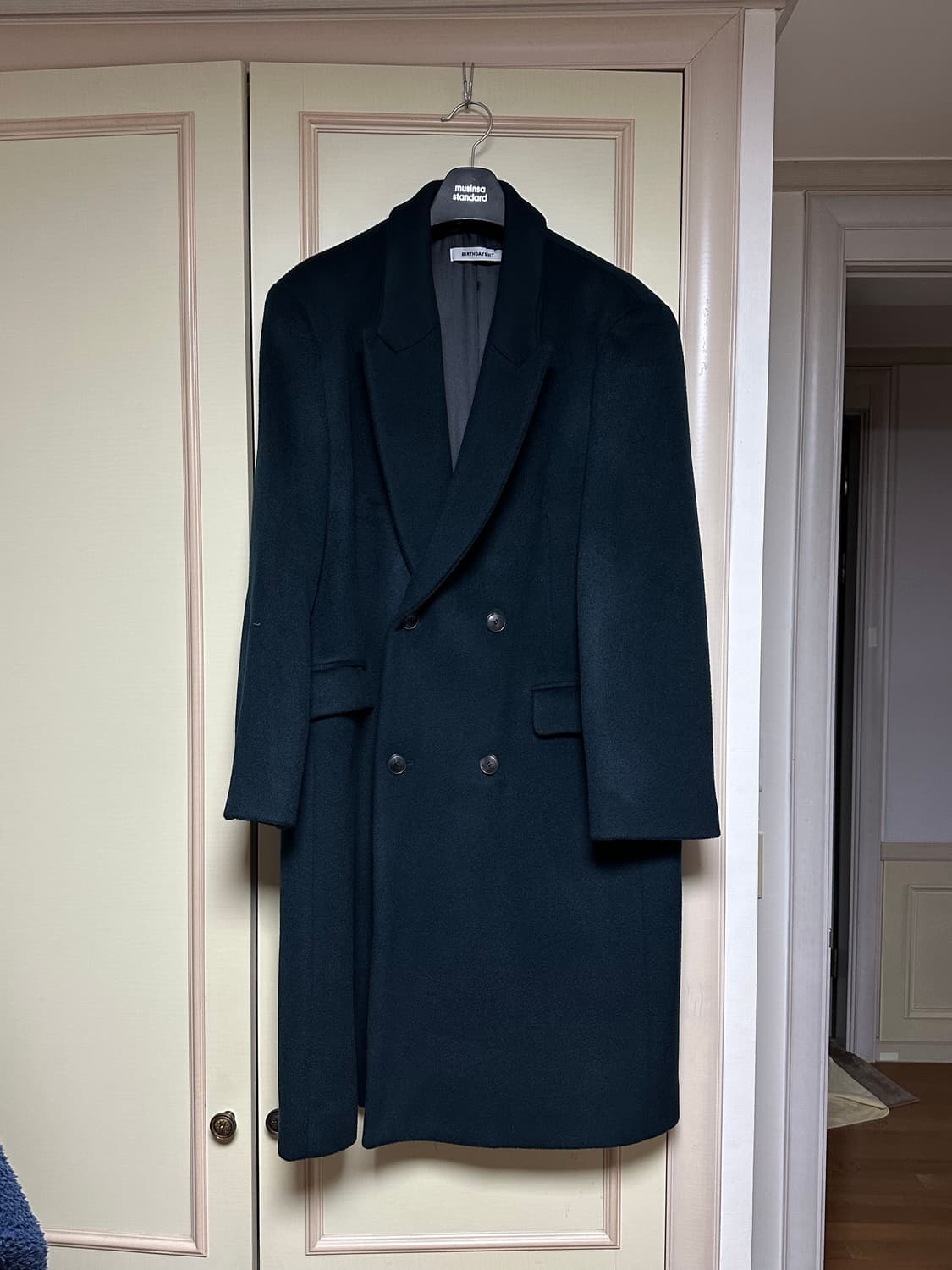 벌스데이슈트(birthdaysuit) 다크그린 더블코트 105 상품이미지1