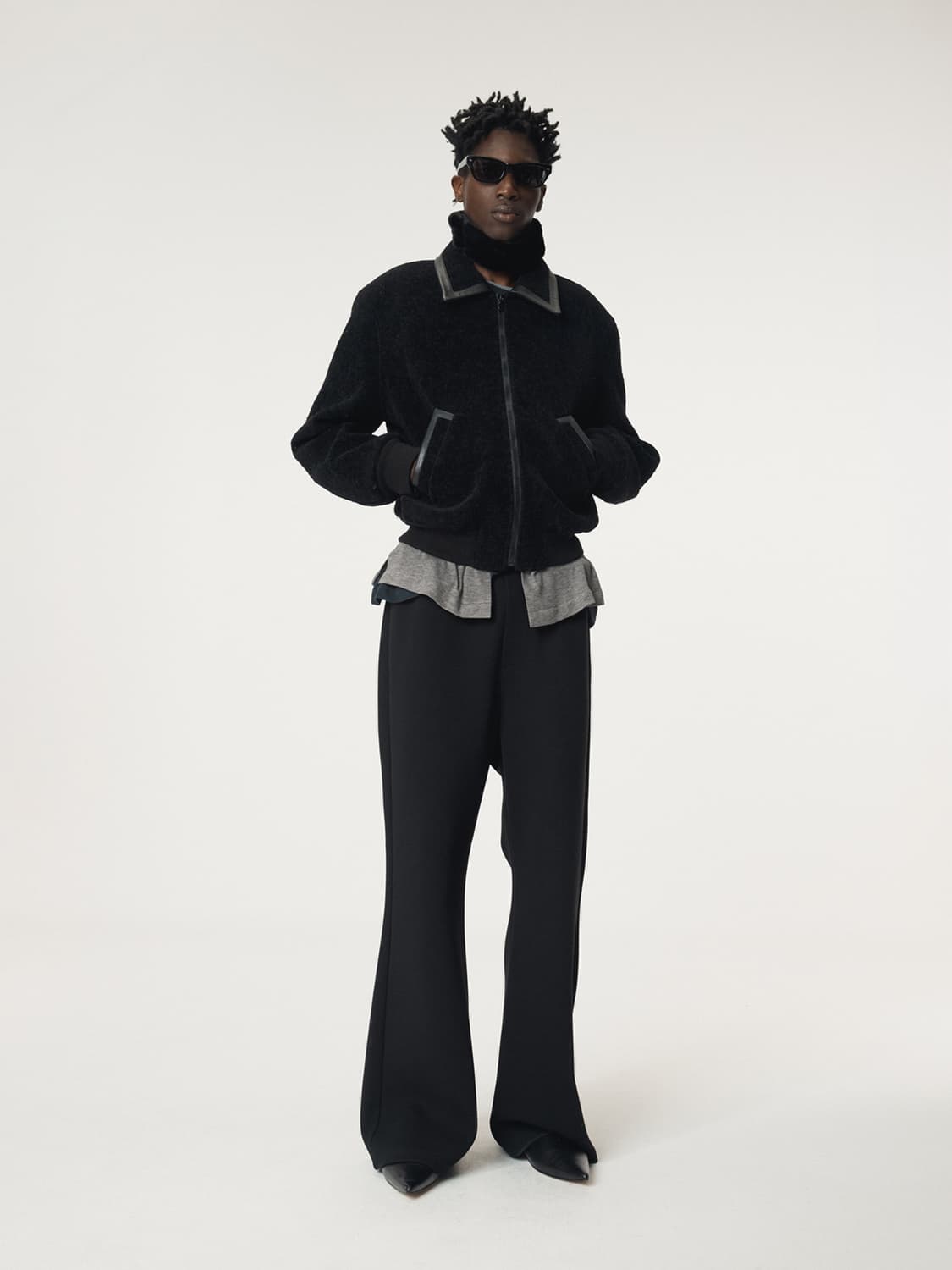 렉토 25FW 콘트라스트 파이핑 점퍼 바시티 자켓 상품이미지3