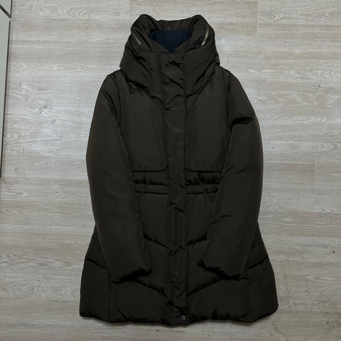 LYNN 린 여성 프리미엄 덕다운 하이넥 롱패딩 점퍼 [브라운] 2사이즈 상품이미지1