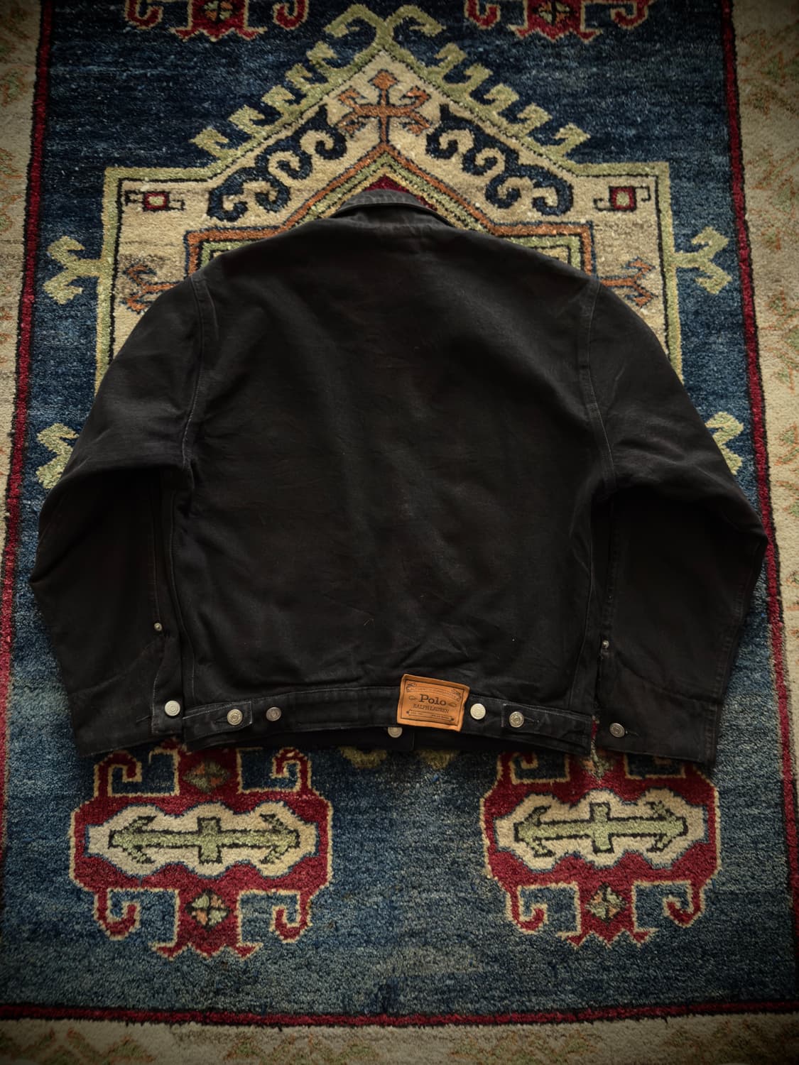 Rare 80s 90s 폴로 랄프로렌 리버시블 올블랙 덩가리 데님 자켓 상품이미지4