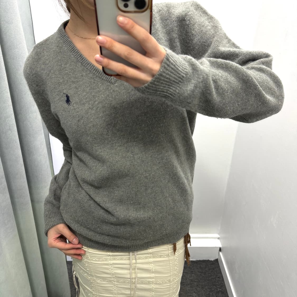 폴로 그레이 램스울 니트 상품이미지1