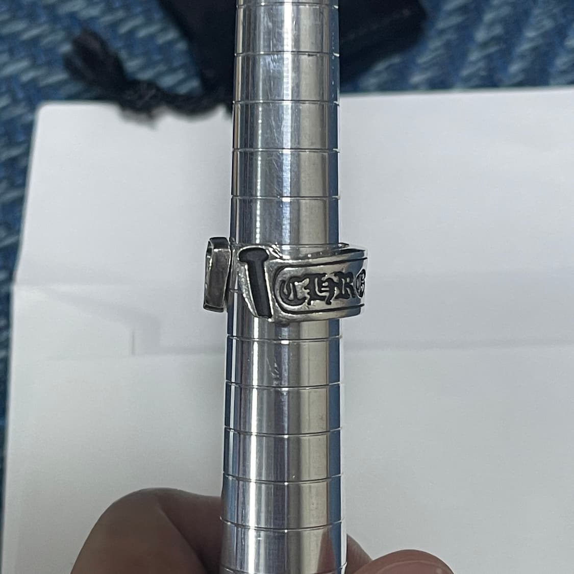 [6.5]크롬하츠 스크롤라벨링 말발굽링 L 상품이미지6