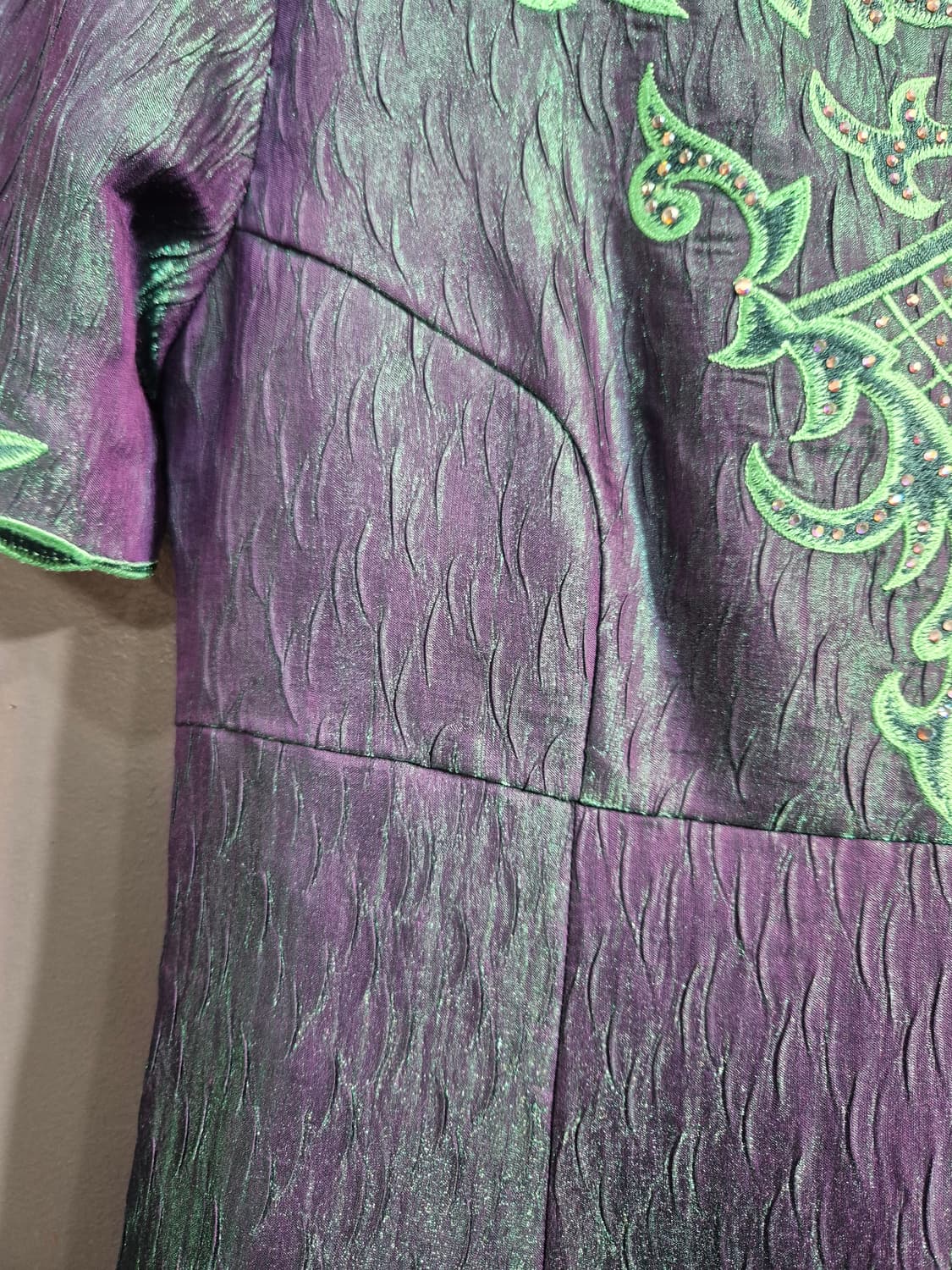 초록 보라 고급  롱드레스 66 77 상품이미지6