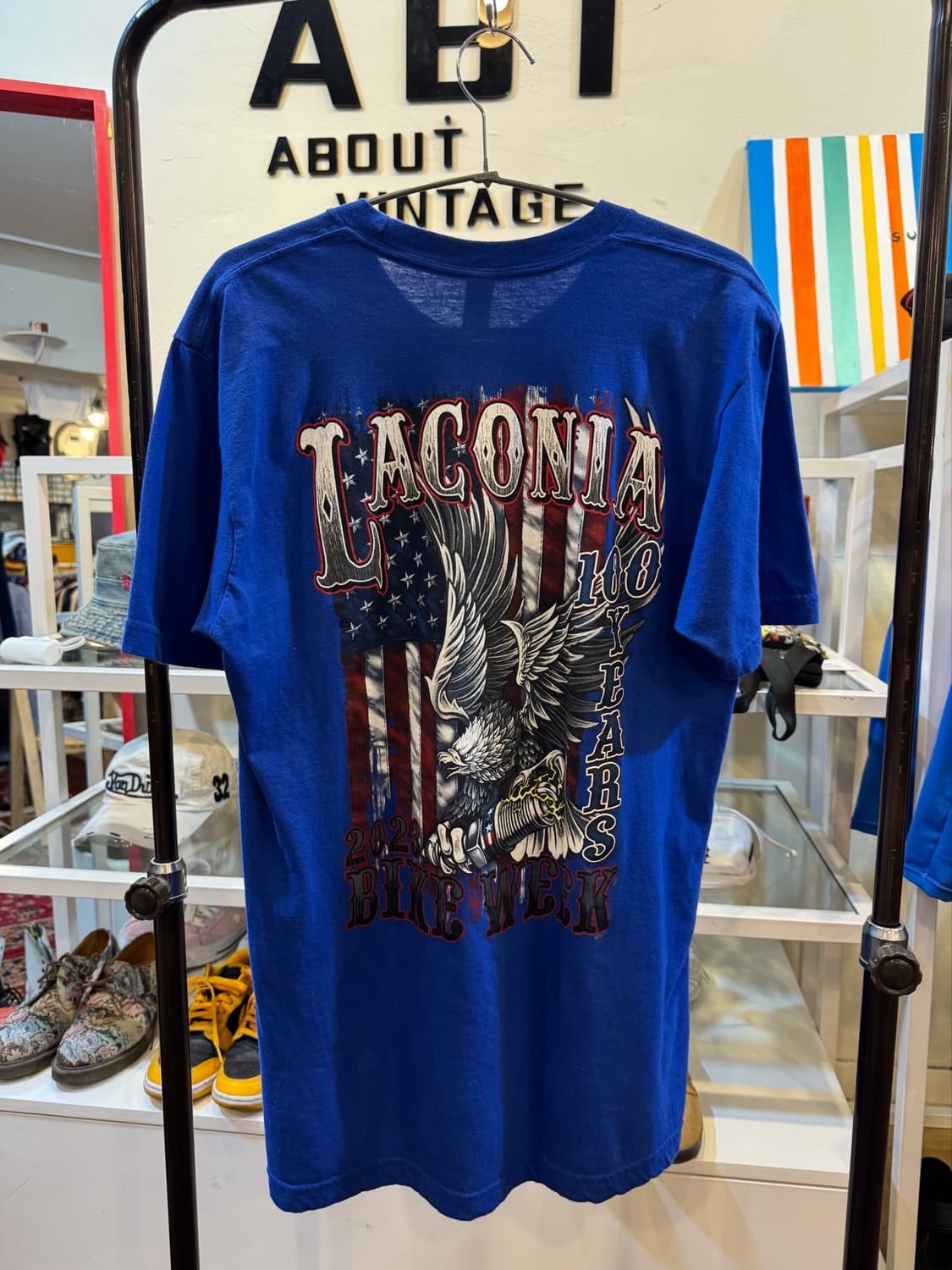 Laconia Bike Week 100주년 기념 바이크 반팔 티셔츠 M 상품이미지5