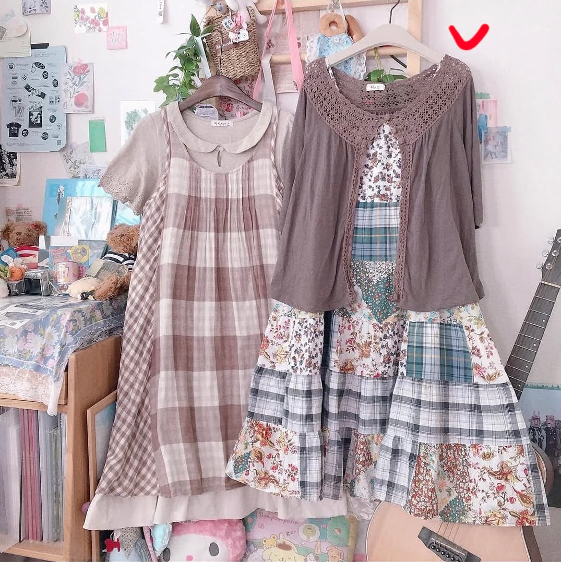 타임코스모스 빈티지 패치워크 원피스 상품이미지1