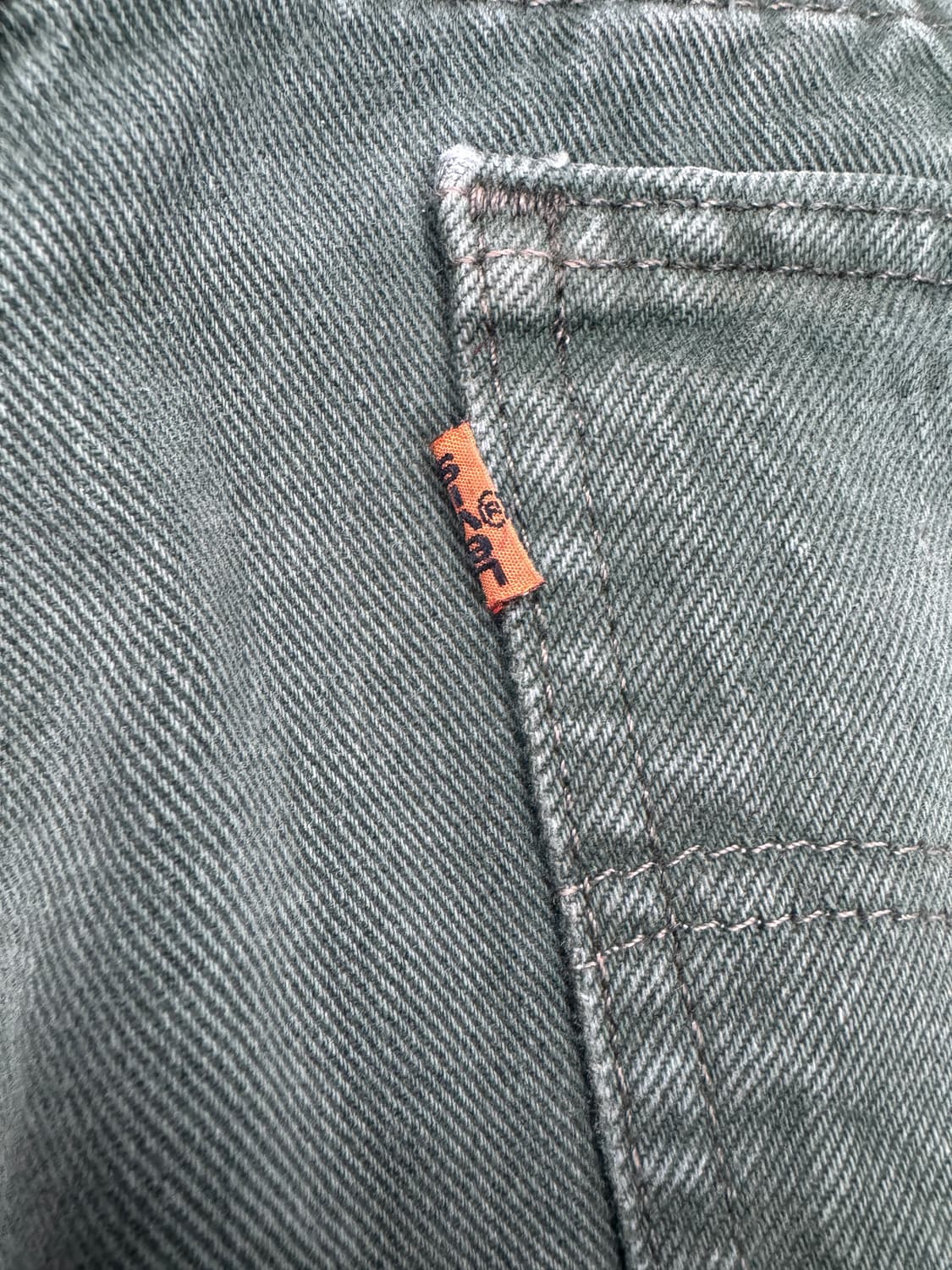 빈티지 90s 리바이스 555 그린(올리브)컬러 오렌지탭 33/32 상품이미지7