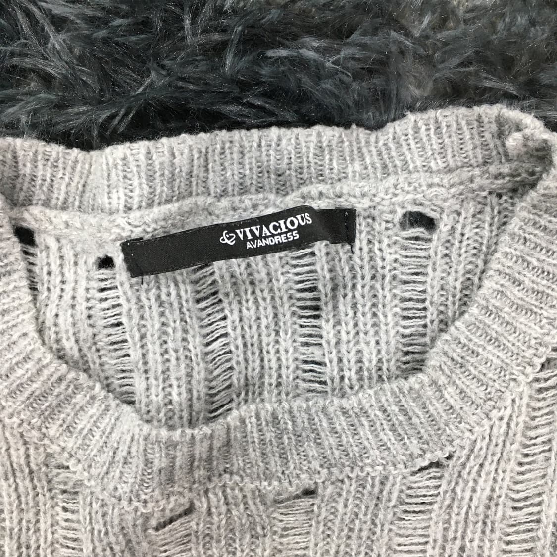 투티/0153 어반드레스 언발란스 컷팅 시스루 니트 상품이미지3