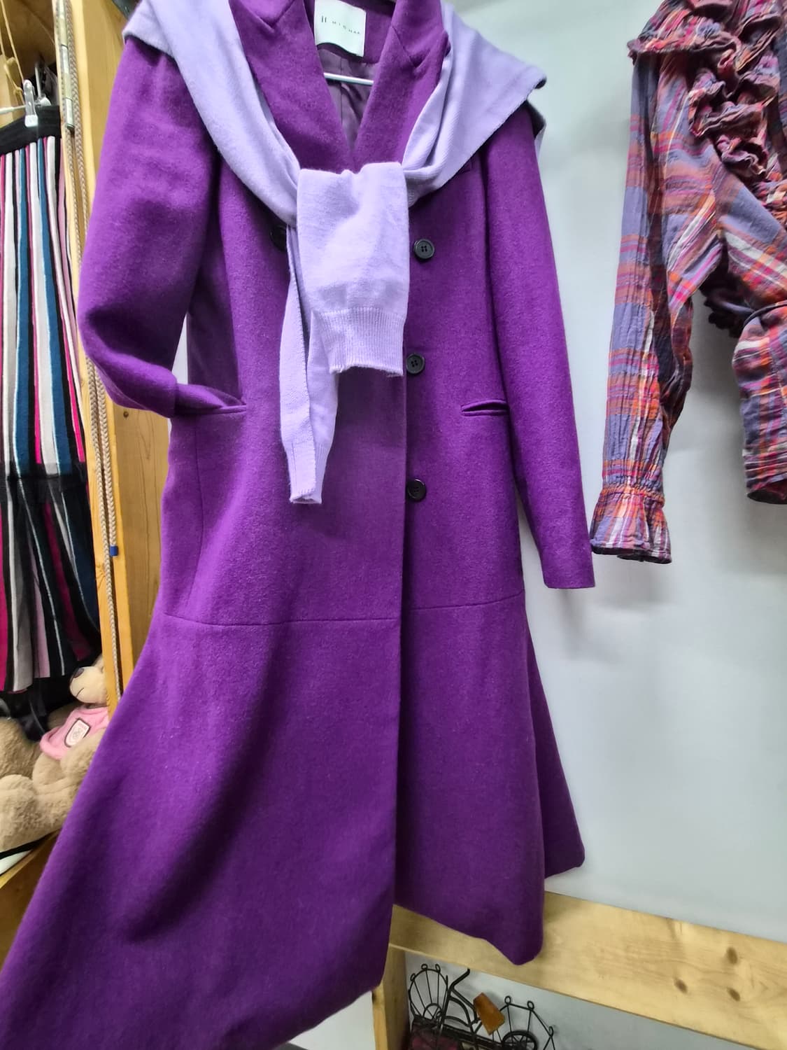 미샤 퍼플 원피스라인 코트 상품이미지2