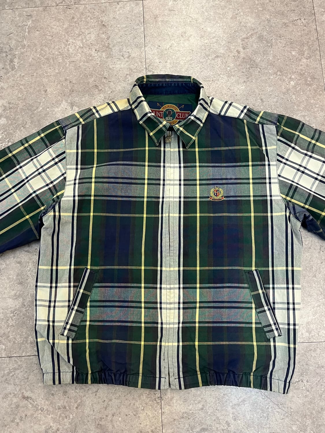 헌트클럽 체크 블루종 자켓 그린 100 #csz2792 상품이미지4