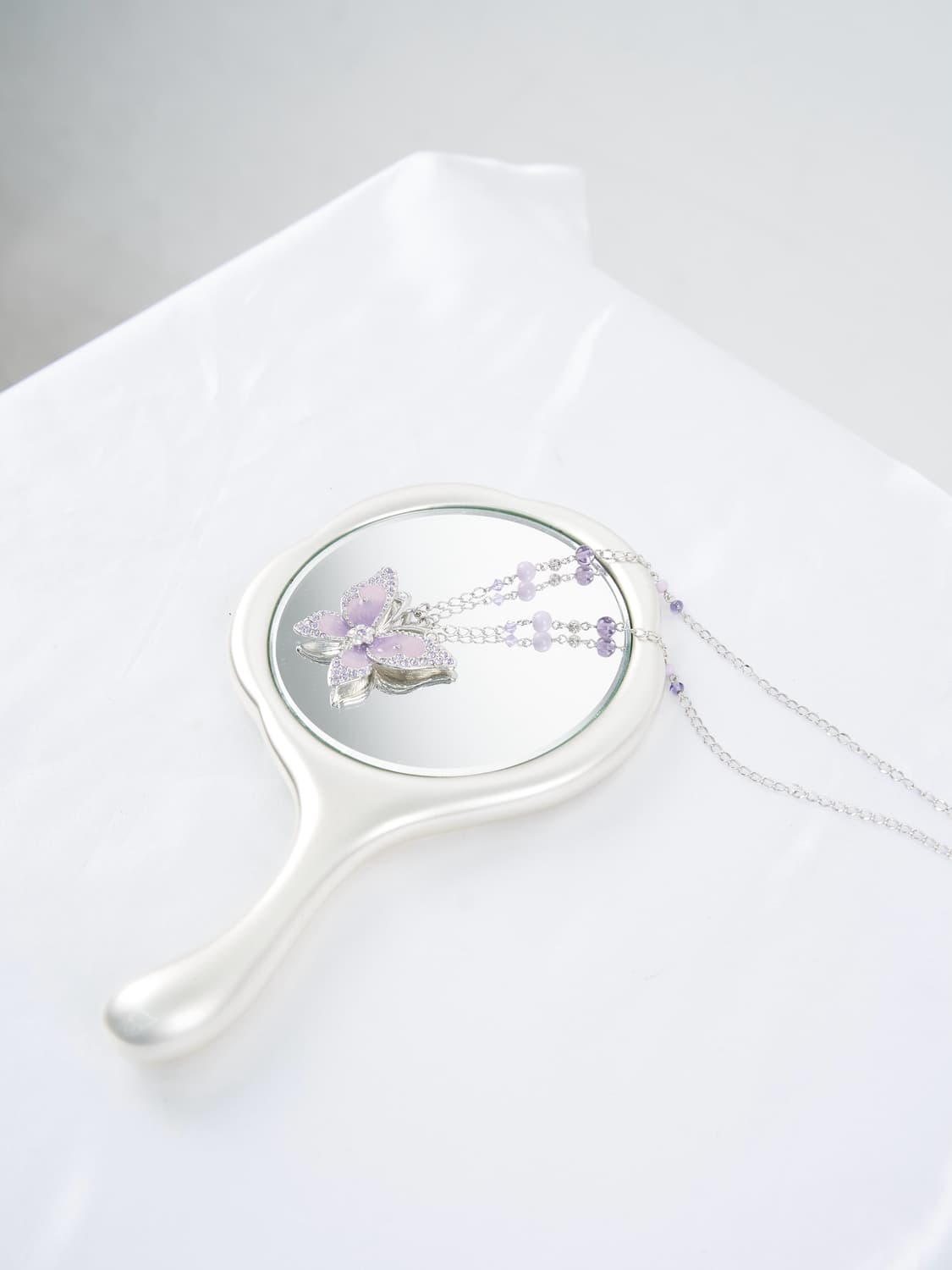Anna Sui 빅 팬턴트 핑크 버터플라이 롱 체인 목걸이 상품이미지1