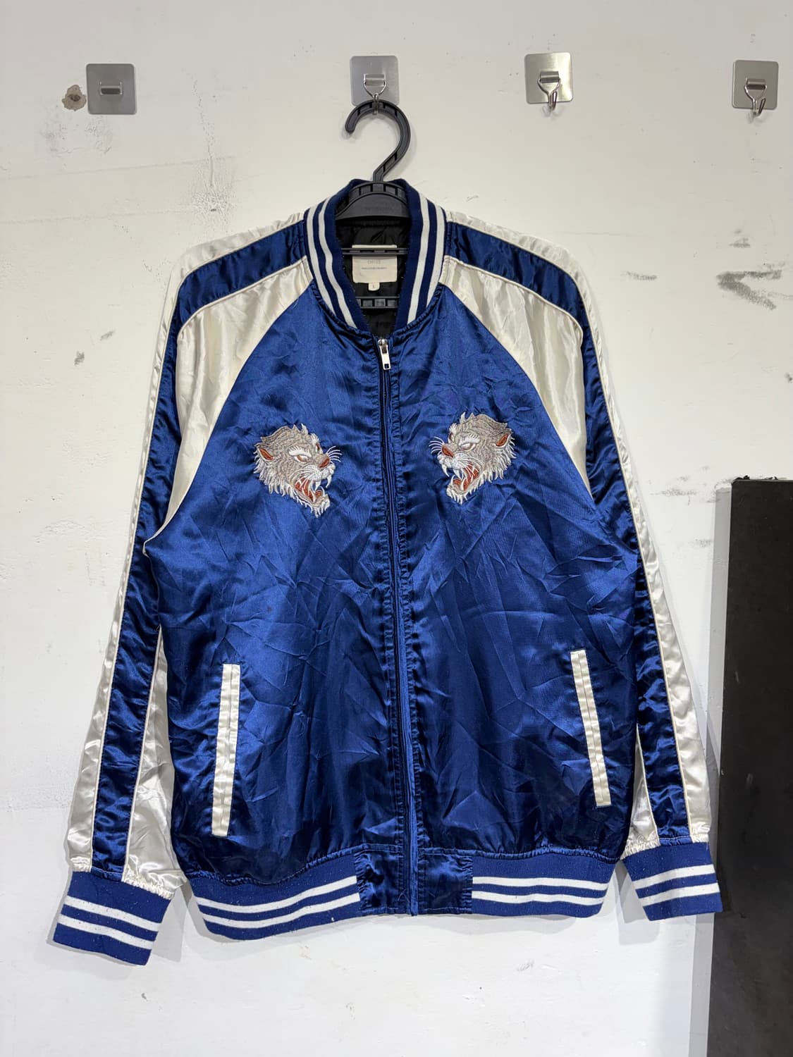 JPN 일본 빈티지 호랑이 자수 스카잔 백호 오리엔탈 스카쟌 L 상품이미지6