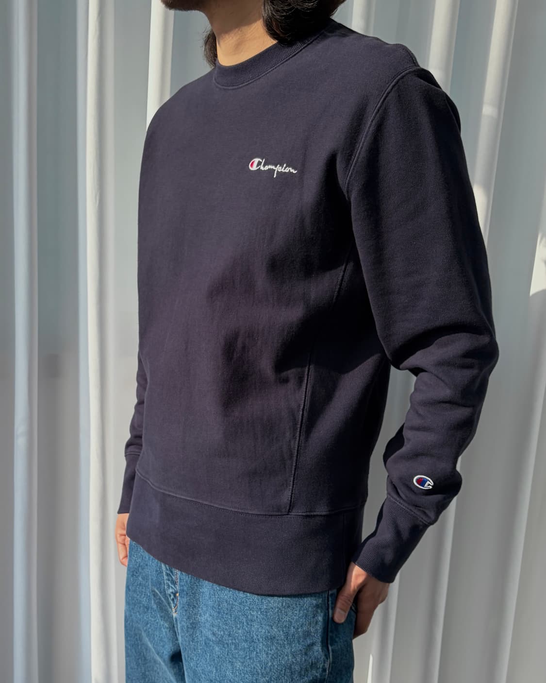 [L]챔피온 리버스위브 헤비 스웻 맨투맨 navy 상품이미지3