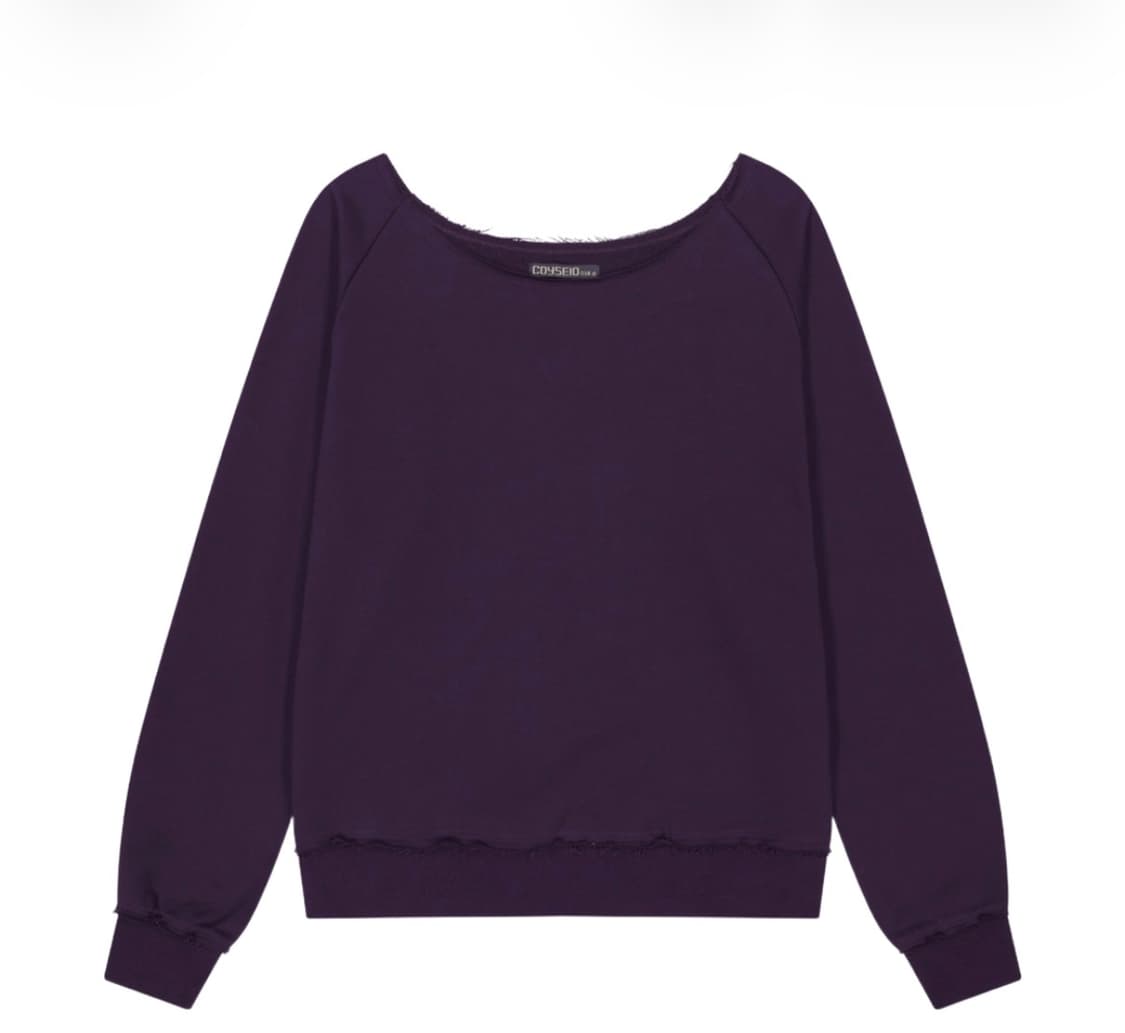 코이세이오 038 오프 숄더 스웨트 셔츠 퍼플 M 상품이미지1